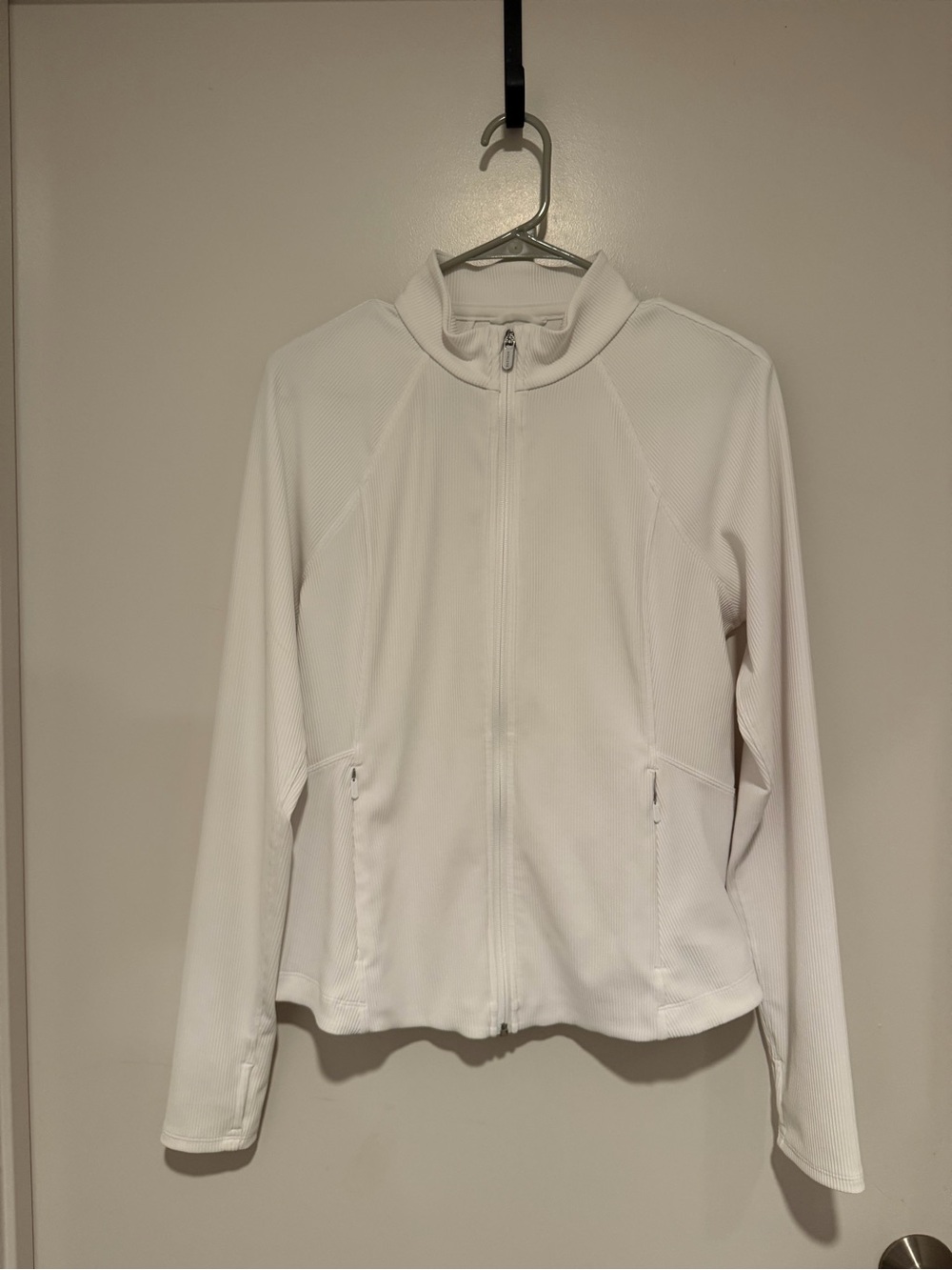 Athleta ribbed White Full-Zip Utility Jacket